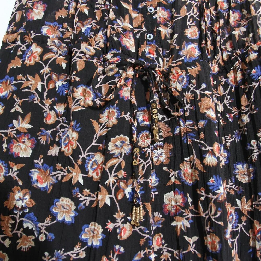 NWT Free People Samara Floral Tapered Jumpsuit Button Front Sleeveless Sz Small
